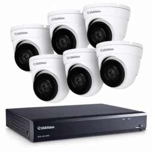 GeoVision UA-SNVRL810R500 security camera bundle with six 5MP turret cameras and 8-channel 2TB NVR